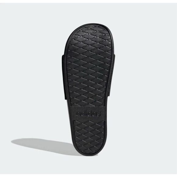 NWT ADIDAS Slides Adilette Comfort Black White Stripes Unisex Men’s 5 Women’s 6 - Picture 4 of 9